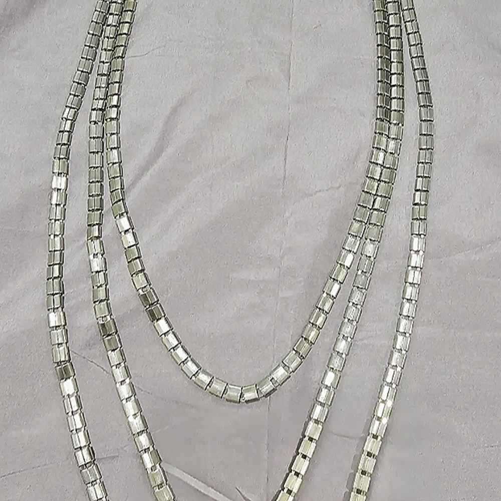 18" Jennifer Lopez Silver Layered Necklace